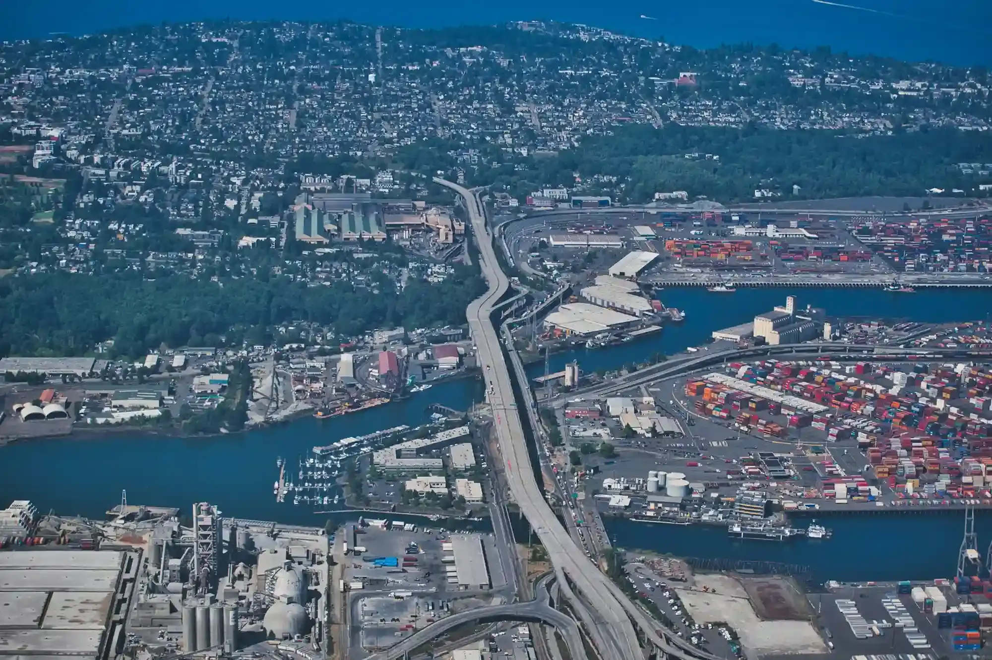 An image of a sprawling city and farmland from the air