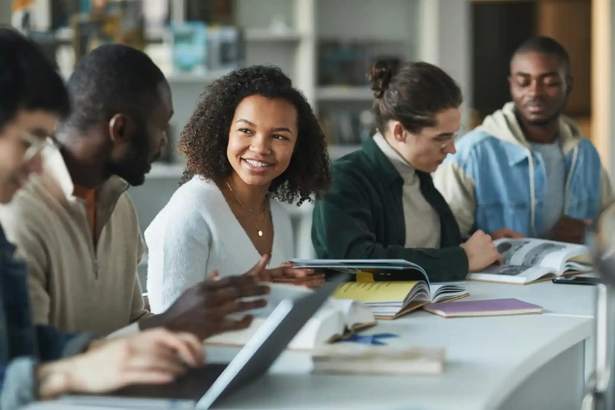 An image of happy coworkers attending a company training